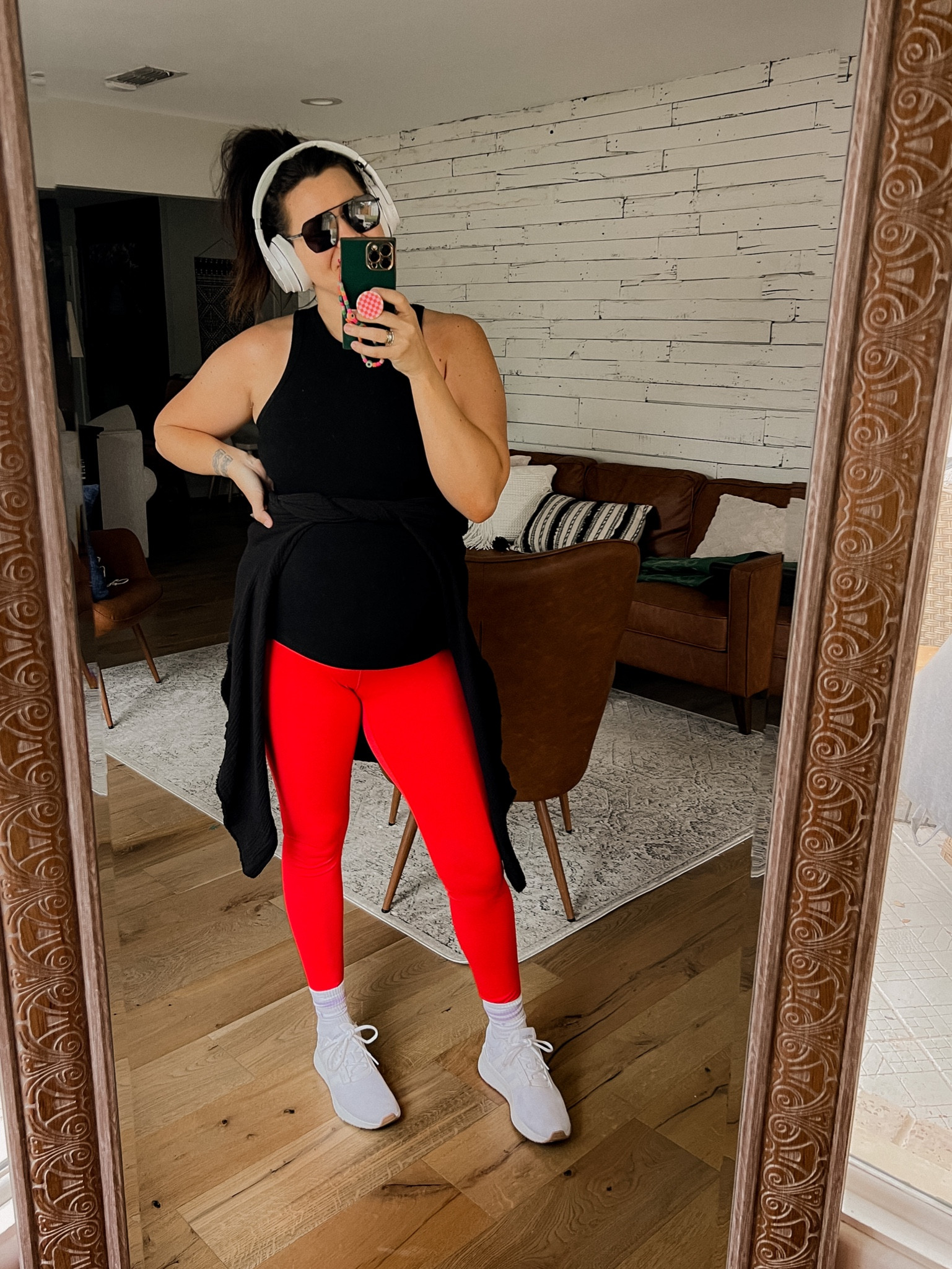 Hot momma walk outfit. 
Leggings: XL
TANK: CL
GAUZE TOP: XL (BWC20)
Raycon: code: BWC
SNEAKERS: TTS

Amazon workout, Amazon leggings, Amazon athleisure Outift, bump friendly Amazon outfits. Hot girl walk 

#LTKbump #LTKunder50 #LTKfit