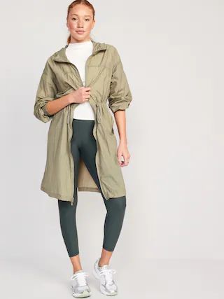 Hooded Tunic-Length Parka Jacket for Women | Old Navy (US)