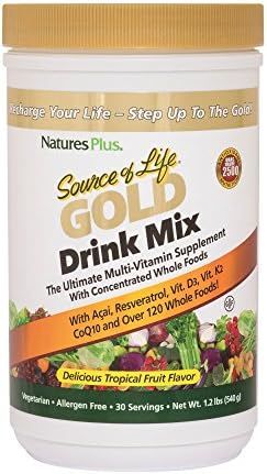 NaturesPlus Source of Life Gold Drink Mix - 1.2 lbs, Vegetarian Drink Mix - Tropical Fruit Flavor... | Amazon (US)