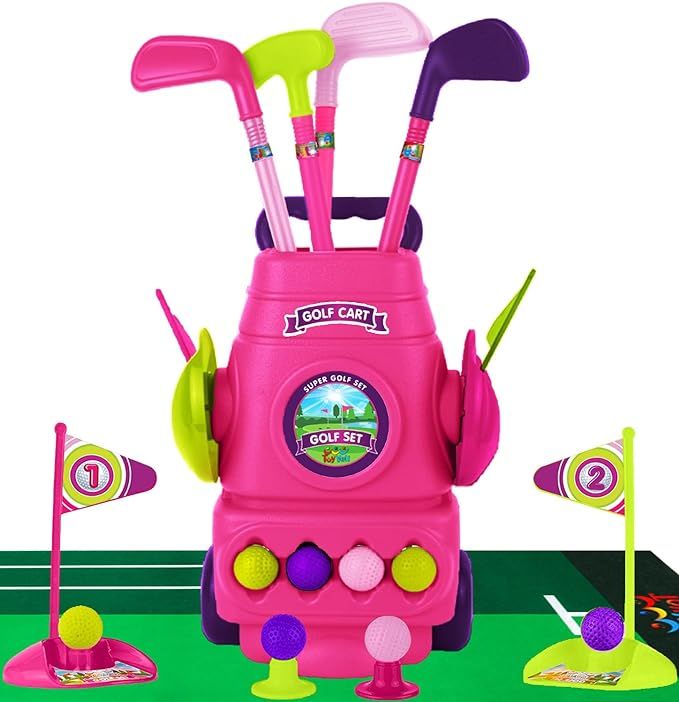 Amazon.com: Toyvelt Toddler Golf Set - Kids Golf Clubs with 6 Balls, 4 Golf Sticks, 2 Practice Ho... | Amazon (US)