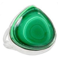 sterling Silver Green Malachite Heart Ring Banded Bulls Eye, Size 6 | Etsy (US)