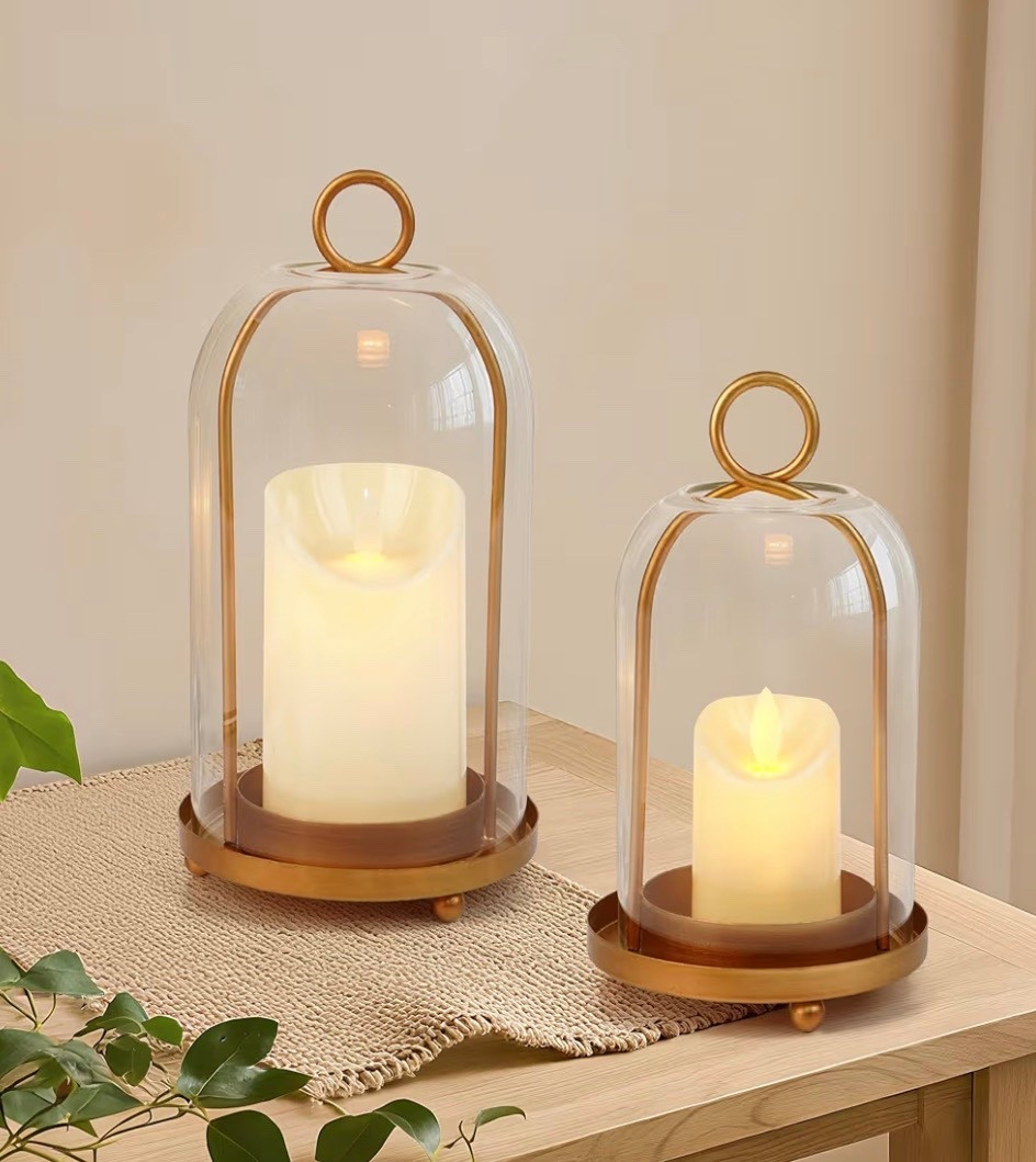 Modern Glass Candleholder: Thick glass and metal construction create a harmonious blend of durability and artistry. The antique brass finish adds a touch of vintage charm, while the glass hurricane candle holder ensures safe, stable candle use.
Perfect Size: Available in two sizes 5.0"D×9.5"H/ 4.5"D×7.8"H, this pillar candle holder set is ideal for layered displays. Features a simple yet stylish design. Fit for daily home decor and holiday party decor.

#LTKSeasonal #LTKmorningroutine #LTKHome