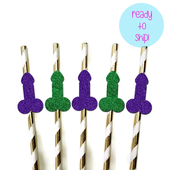 NOLA Bachelorette Party Penis Straws Mardi Gras Theme | Etsy | Etsy (US)