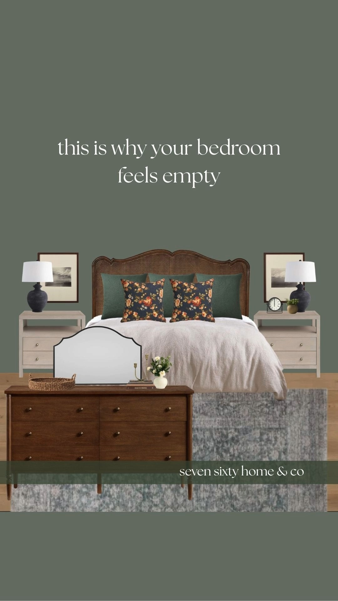 If your bedroom feels flat or unfinished, the problem usually isn’t color — it’s contrast and hierarchy.
This space works because the bed is properly anchored, darker elements ground the room, and the bedding does the heavy lifting instead of relying on extra decor.

The upholstered king bed creates a clear focal point, while the darker nightstands frame it so the layout feels intentional instead of floating. Patterned gingham bedding and velvet accent pillows add depth and visual weight without overwhelming the room. A neutral 8x10 jute-blend rug softens the layout, and full-length linen curtains add vertical balance and warmth so the walls actually contribute.

This is how designers make a bedroom feel finished without clutter or over-styling.
Everything linked here works together by scale, tone, and texture. 

 #LTKHome