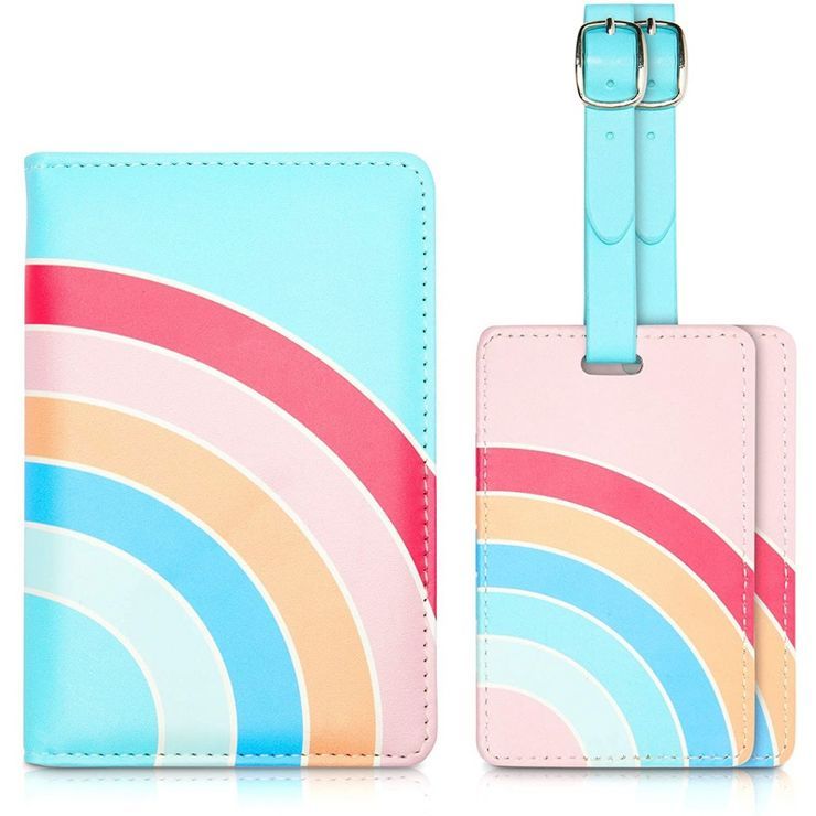Zodaca RFID Rainbow Passport Holder with 2 Luggage Tags for Women and Girls, Travel Wallet Access... | Target