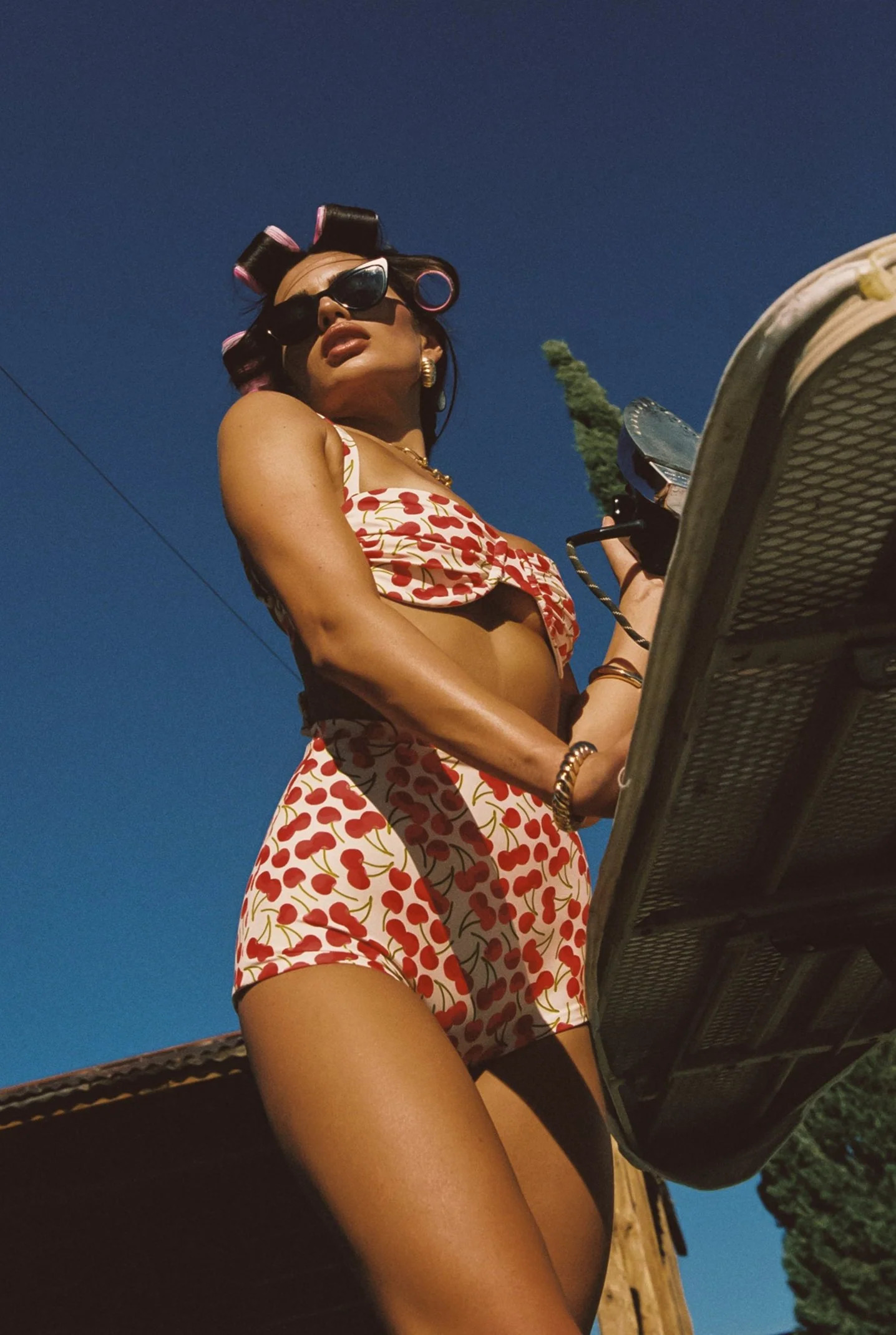 High Waist Bardot Bottom - Cola | Skatie LLC