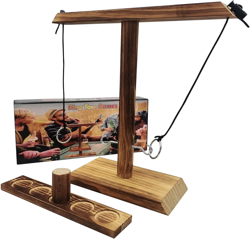 Ring Toss Game for Kids and Adults, Large Base Hook and Ring Game, Family-Friendly Indoor Holiday... | Amazon (US)