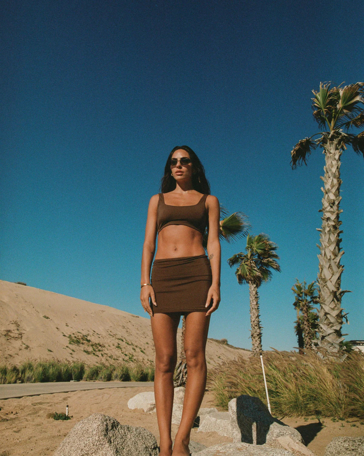 Swim Mini Skirt - Chocolate Brown | Adanola UK