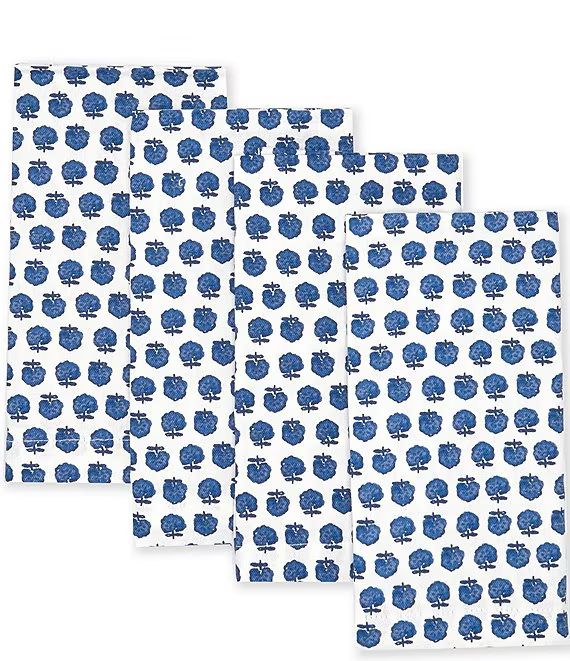 Southern Living Blue Floral Block Print Napkin, Set of 4 | Dillard's | Dillard's