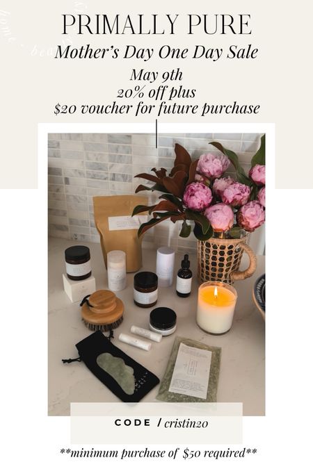 Don’t miss the Primally Pure Mother’s Day ONE DAY SALE - My followers are getting early access - use code CRISTIN20 for 20% off your purchase PLUS a $20 voucher to be used on a future purchase - minimus $50 purchase required.

#LTKfamily #LTKGiftGuide #LTKsalealert