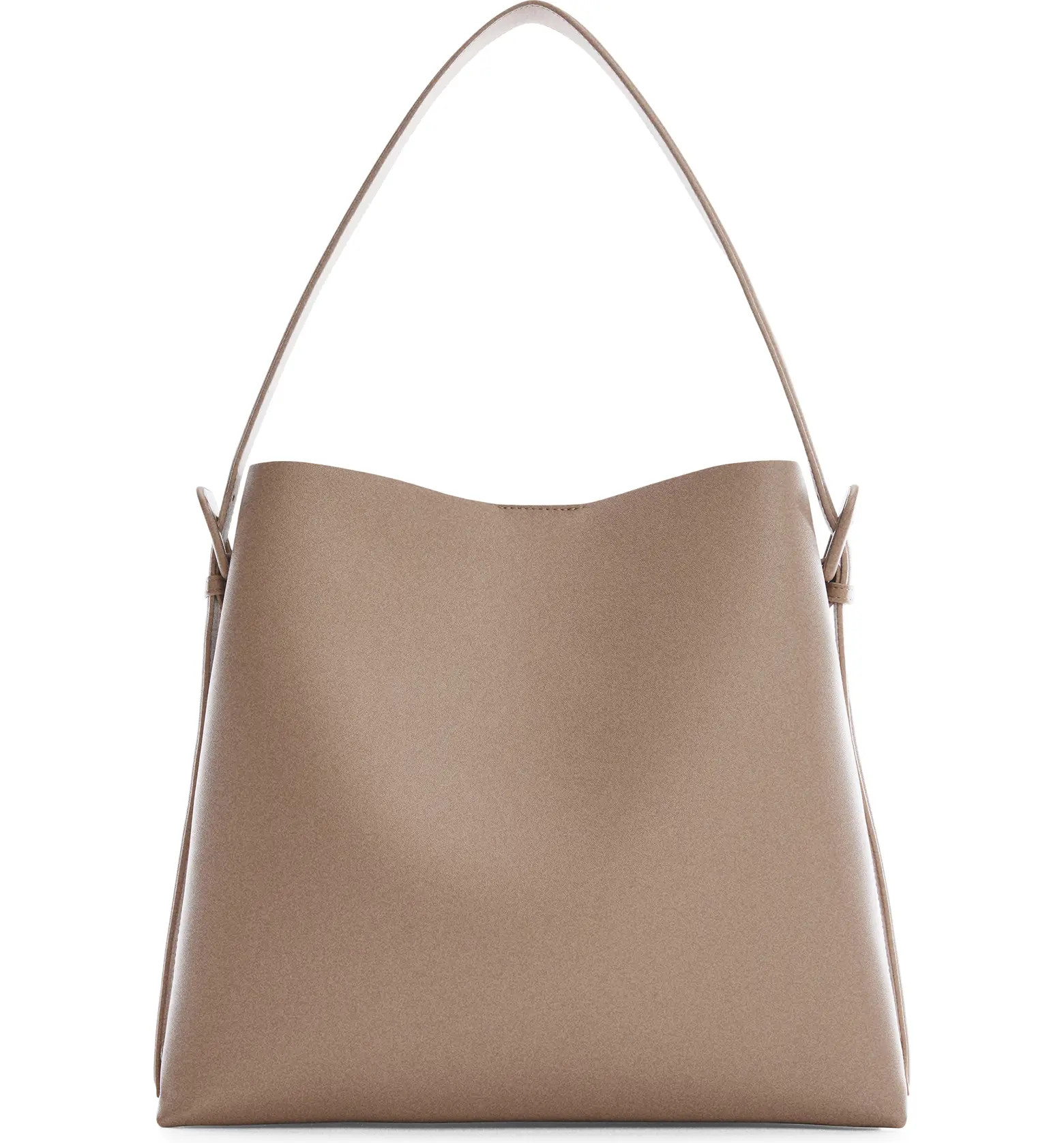 Faux Leather Shopper Bag with Buckle Detail | Nordstrom