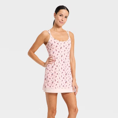 Women's Knit Strappy Active Dress - All In Motion™ Light Pink Floral | Target