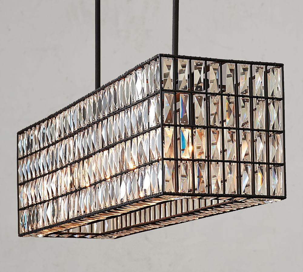 Adeline Crystal Rectangular Chandelier | Pottery Barn (US)