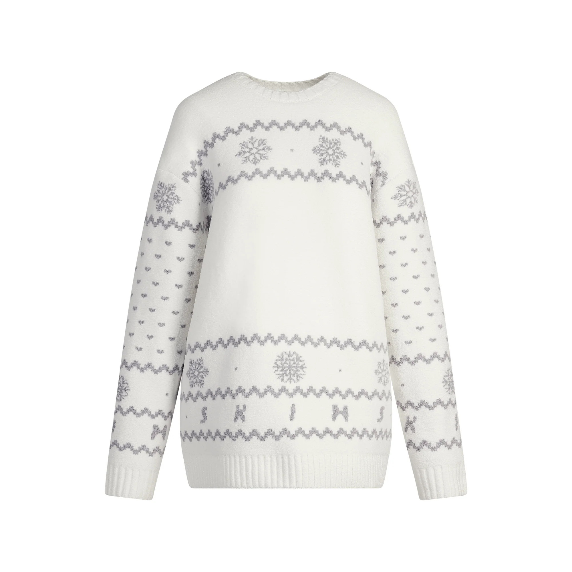 COZY LIGHT CREWNECK PULLOVER | MARBLE HEART FAIR ISLE | SKIMS | SKIMS (US)