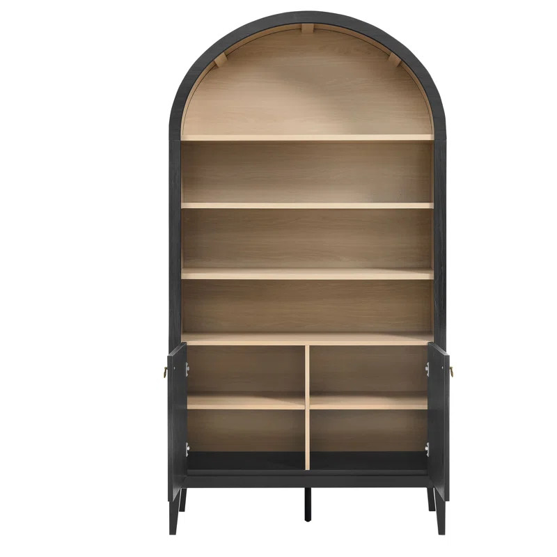 Nolan 74" Tall Arched Storage Display Cabinet Bookshelf | Wayfair North America