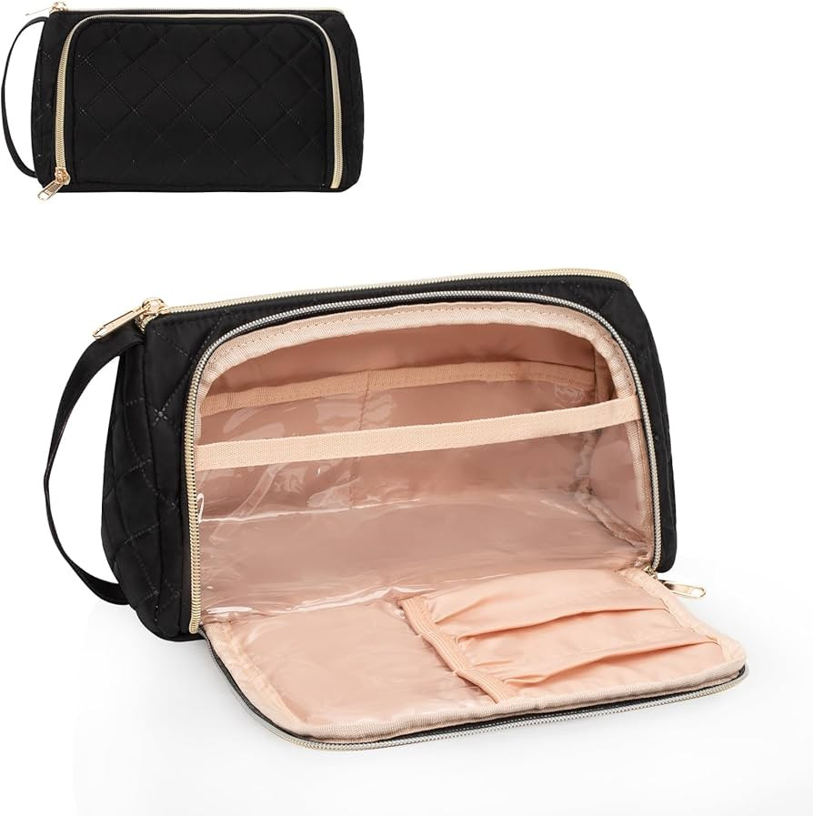 CUBETASTIC Makeup Bag, Travel Cosmetic Bag for Women Portable Cute Make Up Organizer Pouch with M... | Amazon (US)