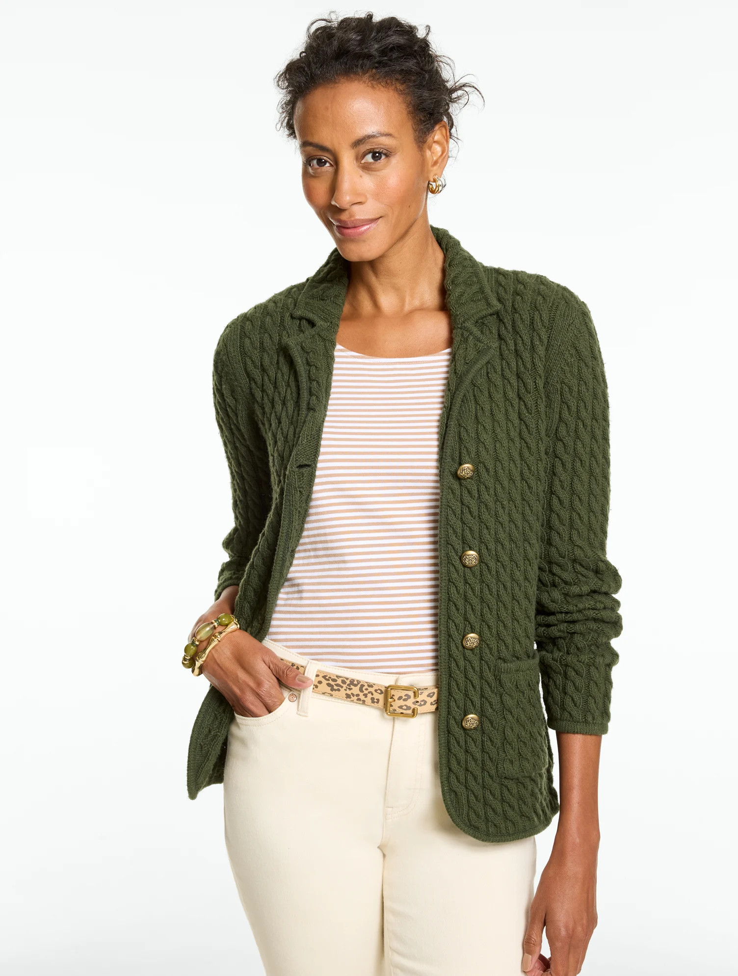 Cable Knit Blazer - Appoloosa - Large Talbots | Talbots