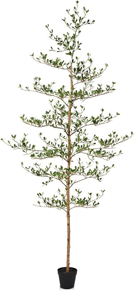 Artificial Black Olive Tree 7FT Indoor Outdoor Decor Faux Plants - Real Wood Trunk Fake Tree with... | Amazon (US)