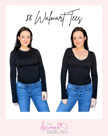 My new favorite $8 basic tees from Walmart! #walmartpartner #walmartfashion @walmartfashion #walmart @walmart 