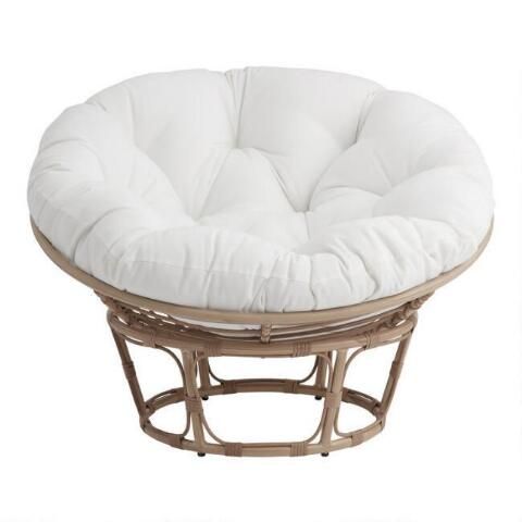 All Weather Wicker Outdoor Papasan Chair with Cushion | World Market