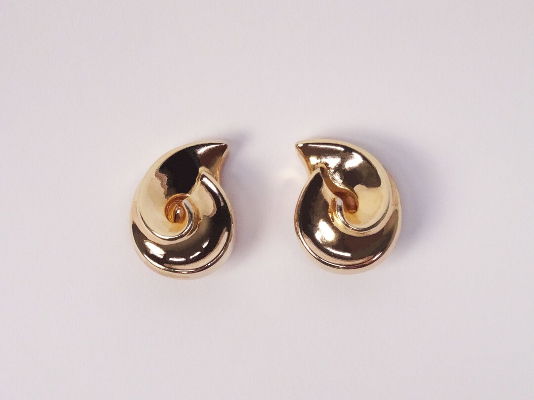 Vintage Dior Gold Earrings - Etsy | Etsy (US)