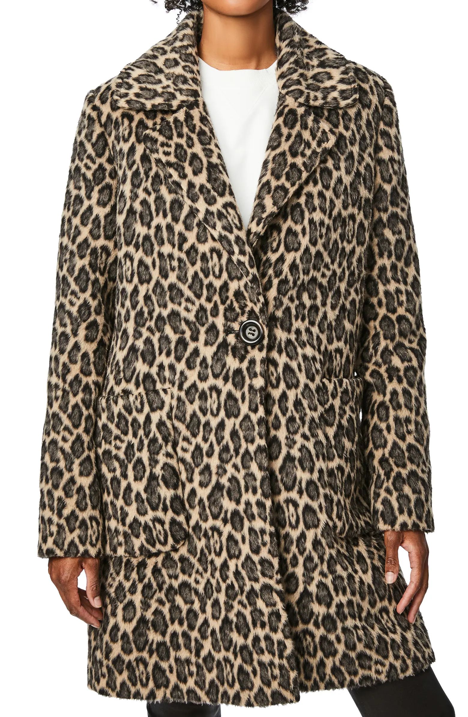 Bernardo Leopard Pattern Coat | Nordstrom | Nordstrom