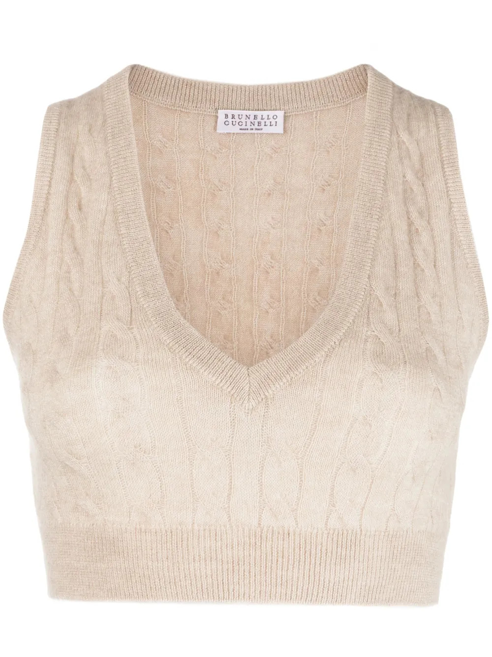 Brunello Cucinelli cable-knit Crop Top - Farfetch | Farfetch Global