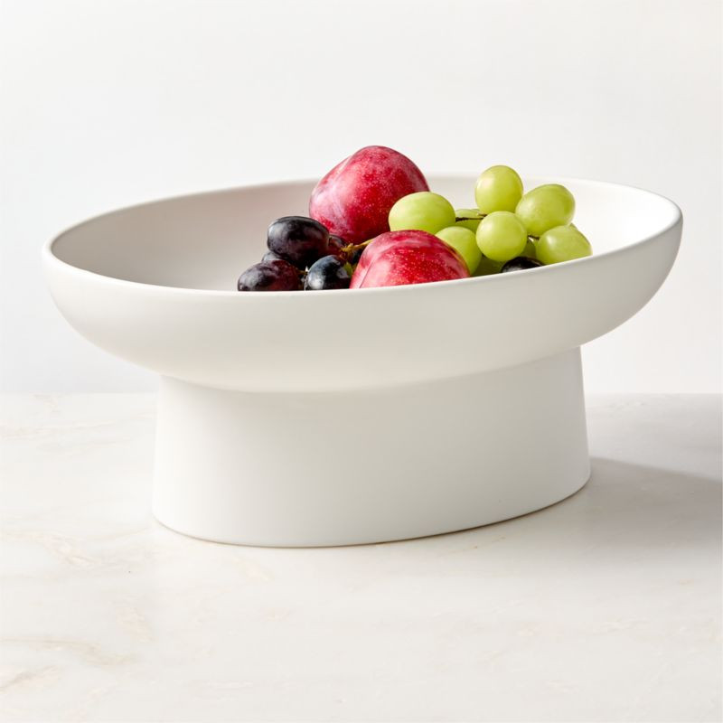 Mori Matte White Pedestal Serving Bowl | CB2 | CB2
