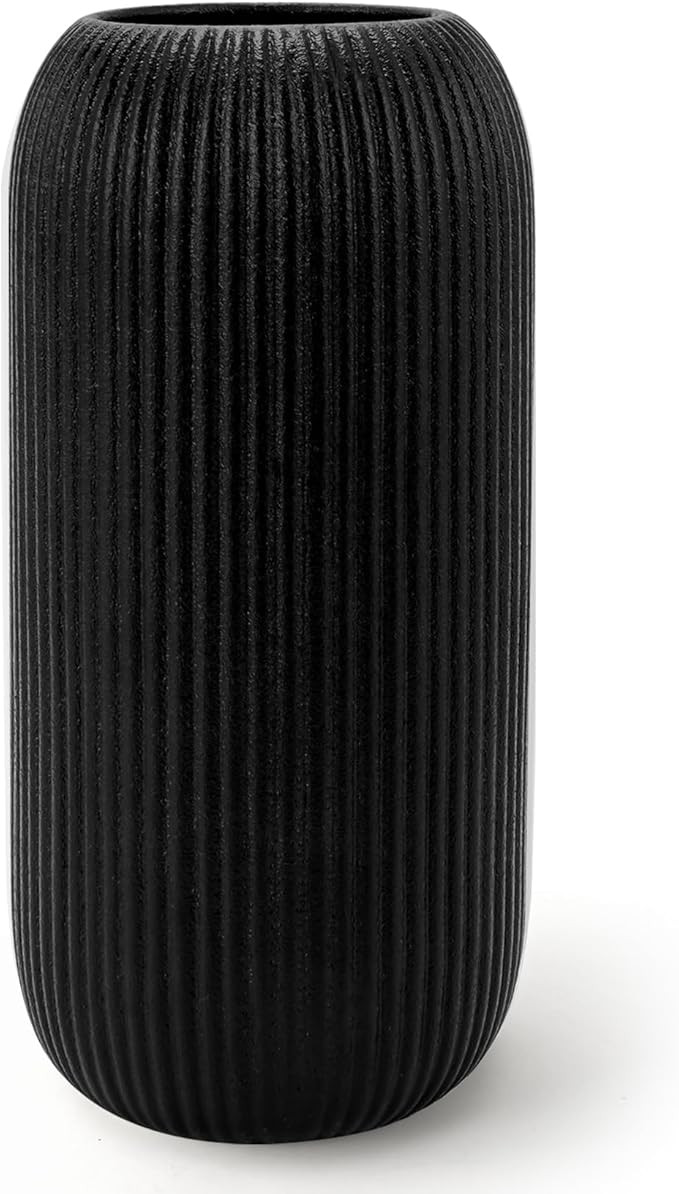 Black Vase for Flowers, Ceramic Vase, Black Vases Home Decor, Boho Vase, Pampas Grass Decor with ... | Amazon (US)