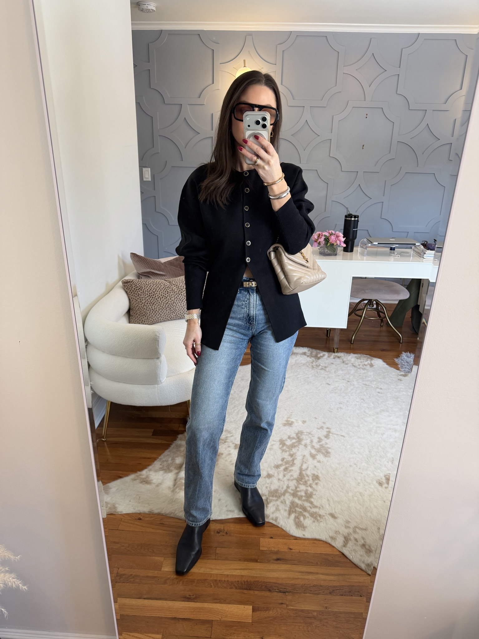 Love this sweater. True to size. So are the jeans. Size up half a size in the boots!

#LTKOver40 #LTKootd