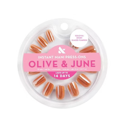 Olive & June Press-On Fake Nails - Squoval Short - Glazed Pumpkin - 42ct | Target