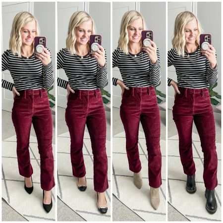 These burgundy corduroy jeans from Target are a big hit! They’re perfect for the Holidays! I have the in a 2/regular length. Here are some shoe options that you can try with these pants! 

#LTKSeasonal #LTKstyletip #LTKCyberWeek
