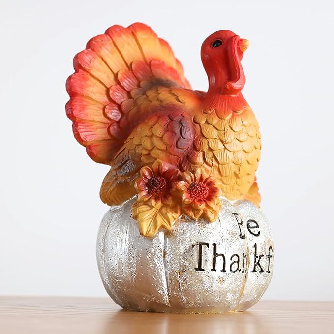 Kurala Thanksgiving Small Table Decorations, Thanksgiving Turkey Centerpieces, Fall Tabletop Resin T | Amazon (US)