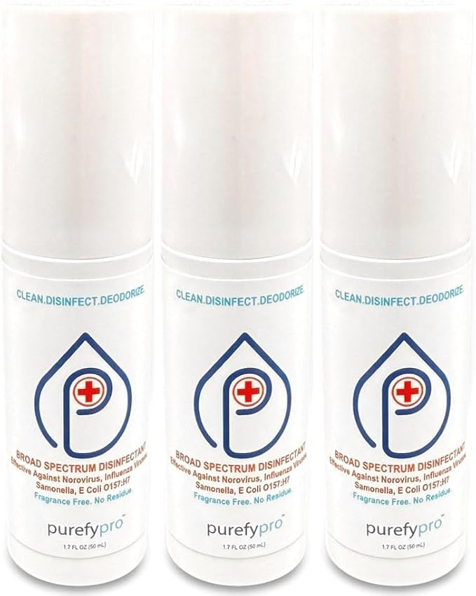 Purefypro Disinfectant Spray (1.7oz, 3 Pack) - No Rinse. No Residue. Kills 99.9999% Norovirus, HI... | Amazon (US)