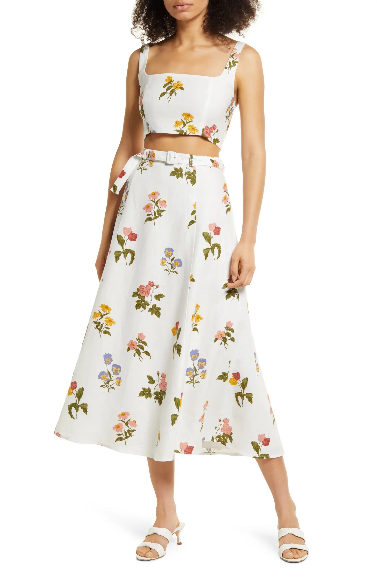 Reformation Cole Two-Piece Floral Linen Dress | Nordstrom | Nordstrom