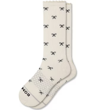 Merino Blend All Over Bow Scallop Edge Calf Socks | Dillard's