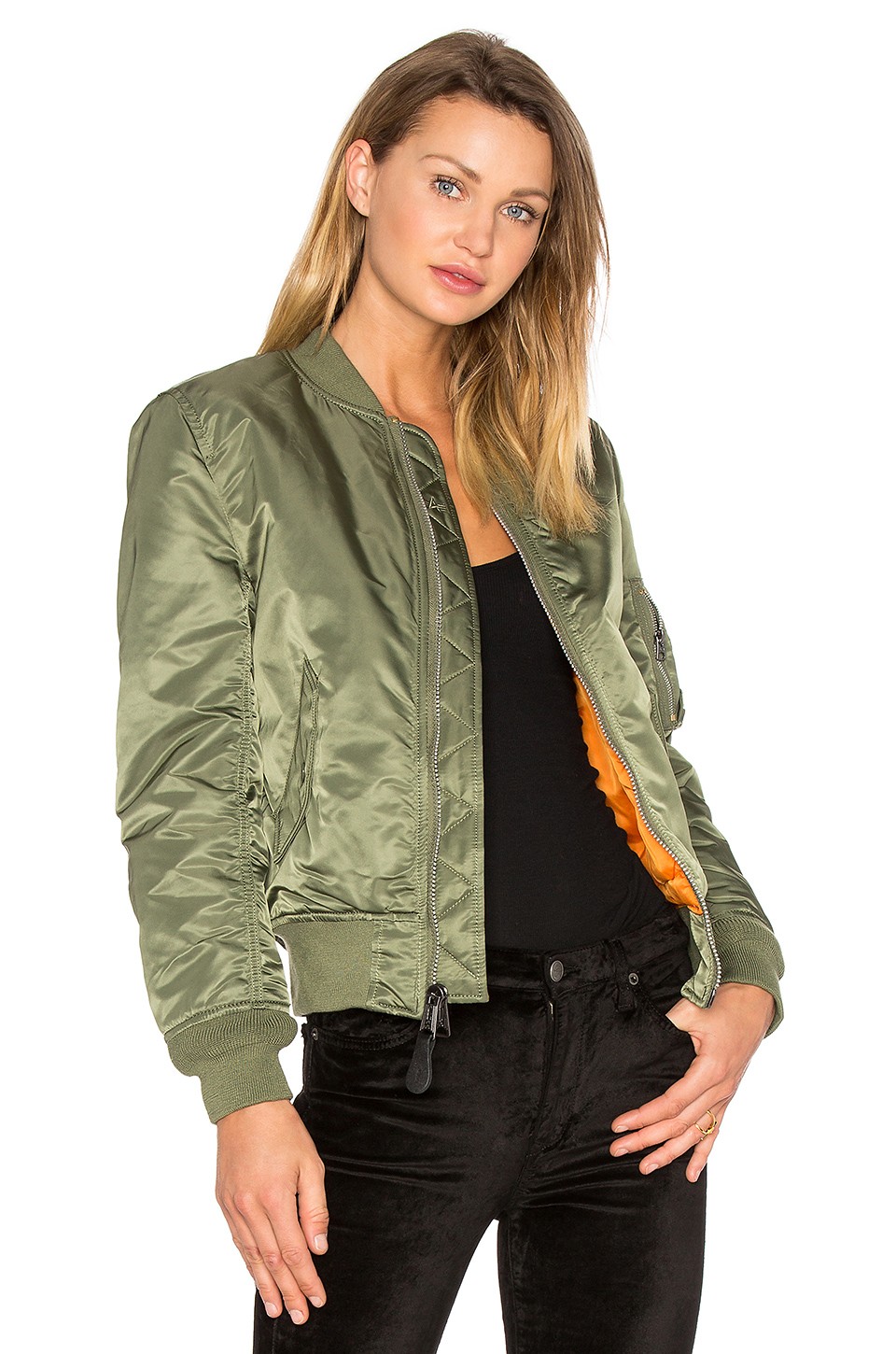 ALPHA INDUSTRIES MA-1 W Bomber in Sage from Revolve.com | Revolve Clothing (Global)