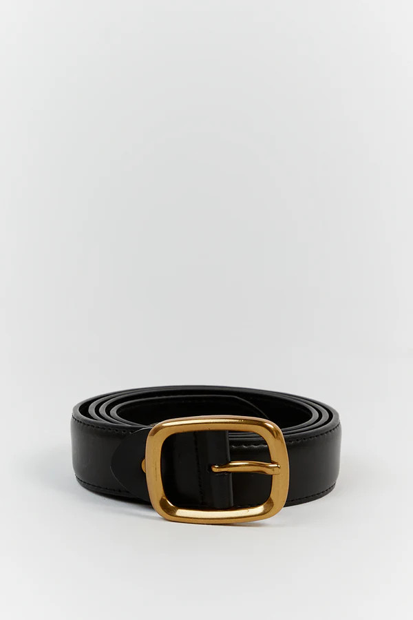 BRADFORD BLACK LEATHER BELT | DISSH