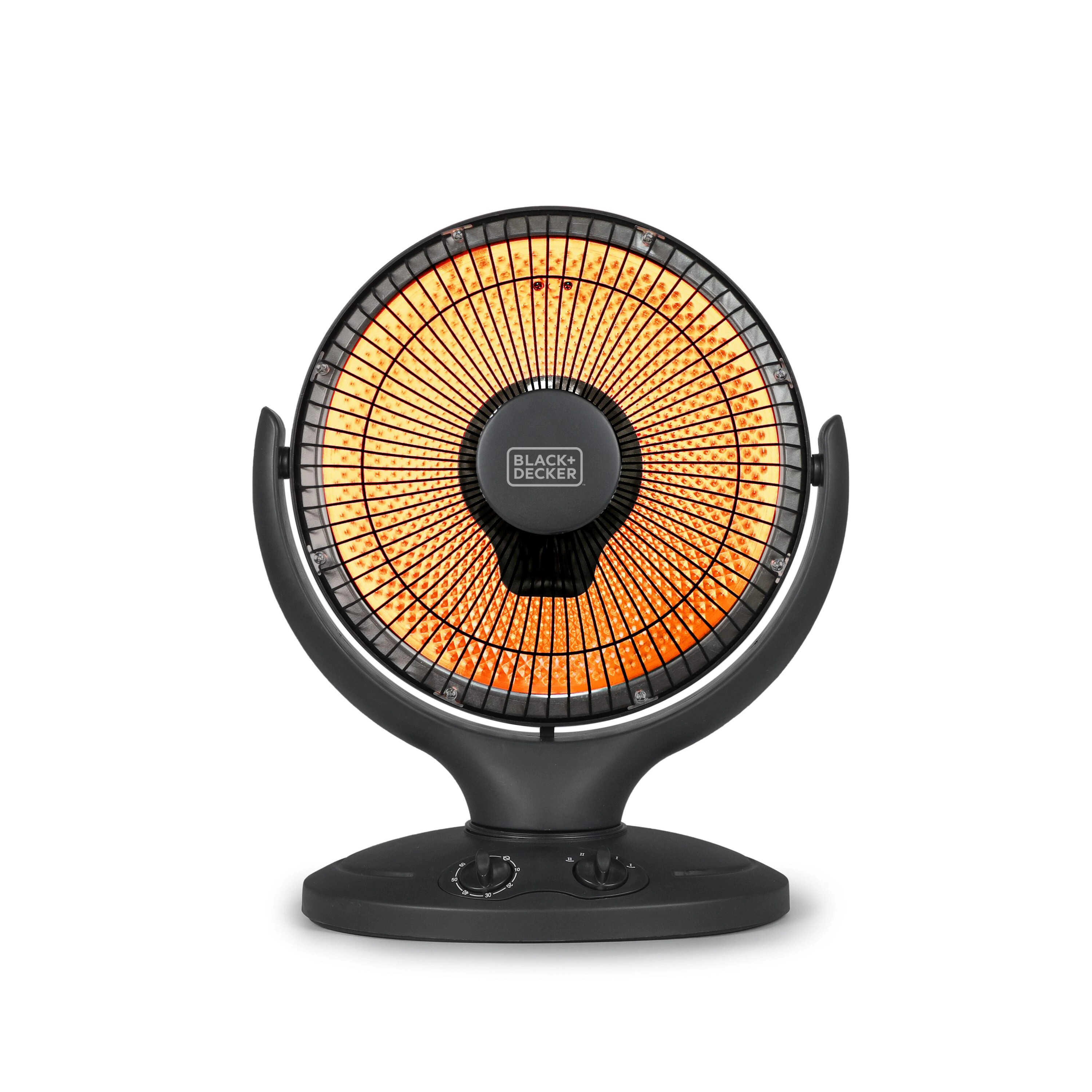 BLACK+DECKER 14 inch Oscillating Radiant Dish Heater - Portable Heater for Rooms up to 161 Sq Ft - Oscillation Function with 2 Heat Settings - Timer | Lowe's
