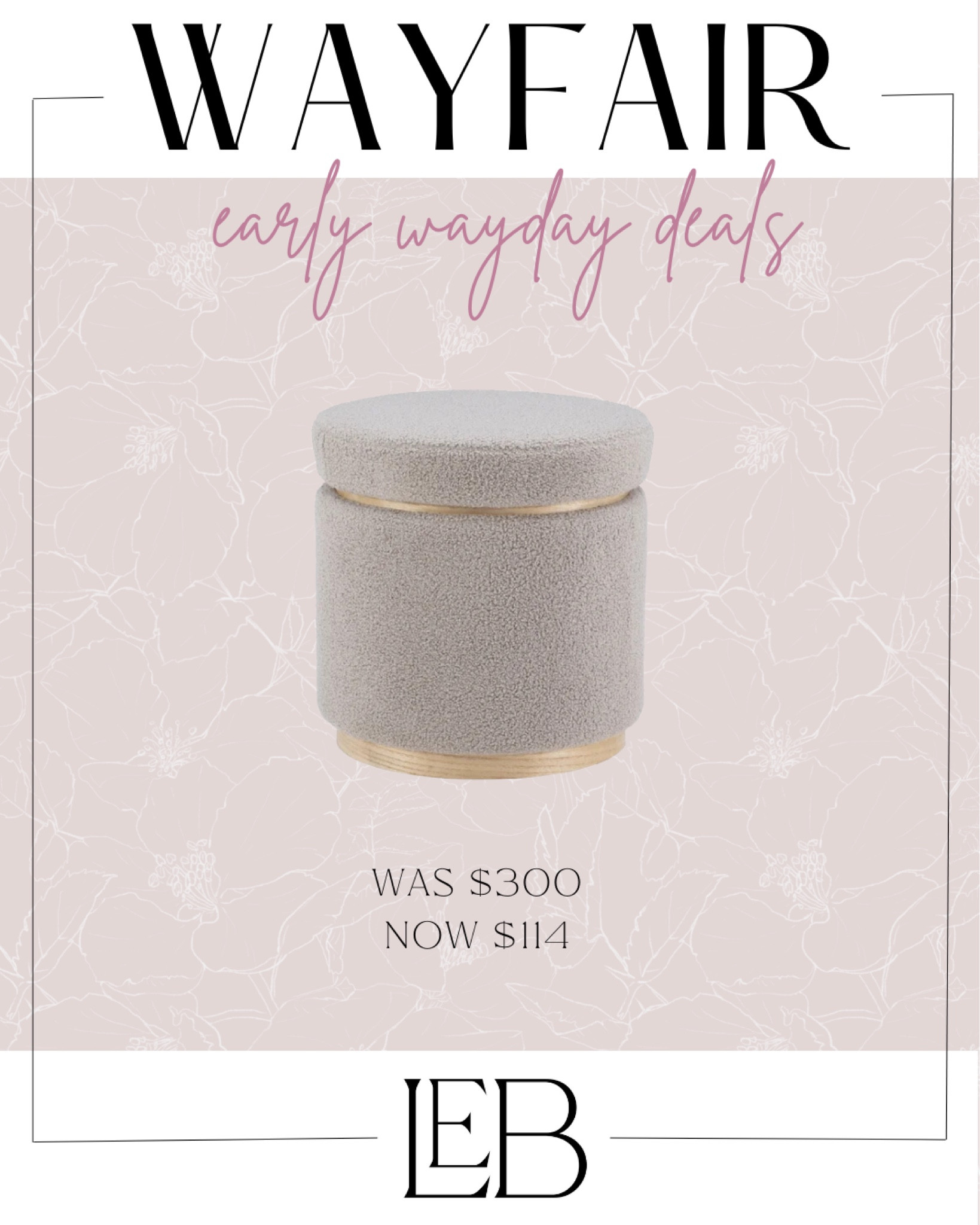 Early wayday deals are here! Get this modern ottoman for over $100 off!

Wayfair, wayday, furniture, home decor

#LTKsalealert #LTKhome #LTKFind