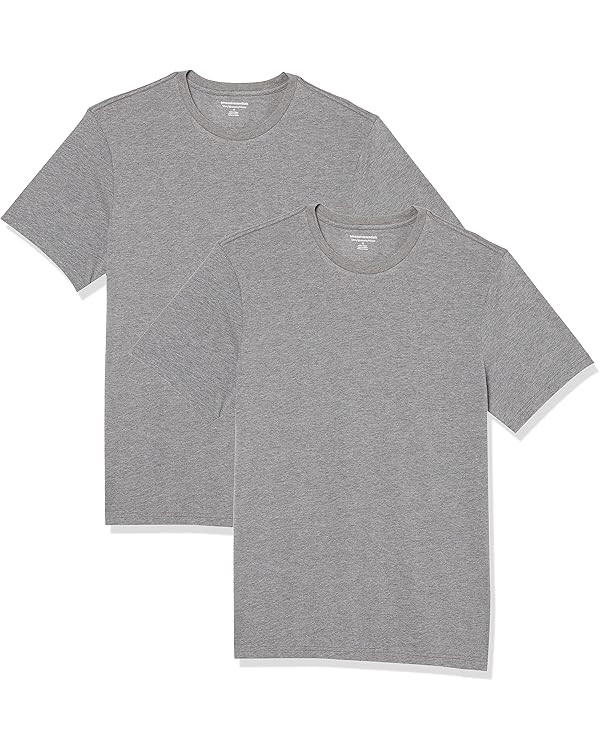 Amazon Essentials Men's Short Sleeve T-Shirts, Slim-Fit, Crewneck, Pack of 2 | Amazon (US)