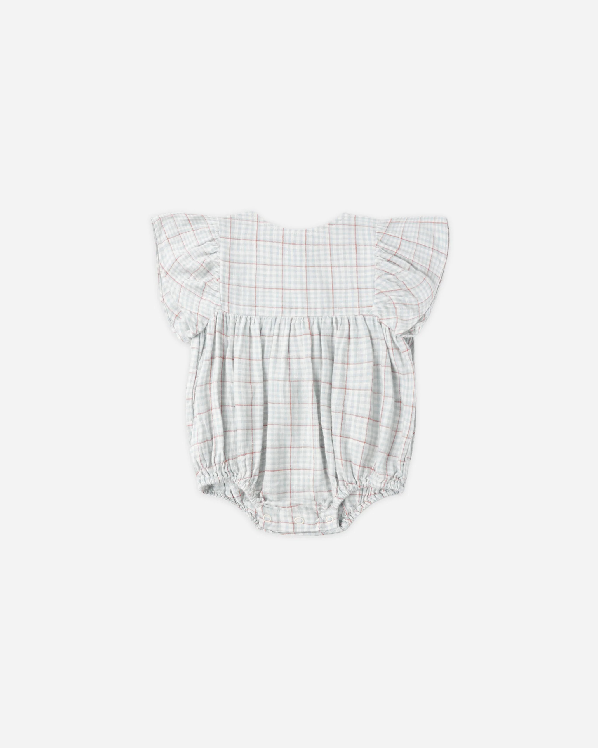 Kalea Romper Light Blue Plaid | Rylee + Cru