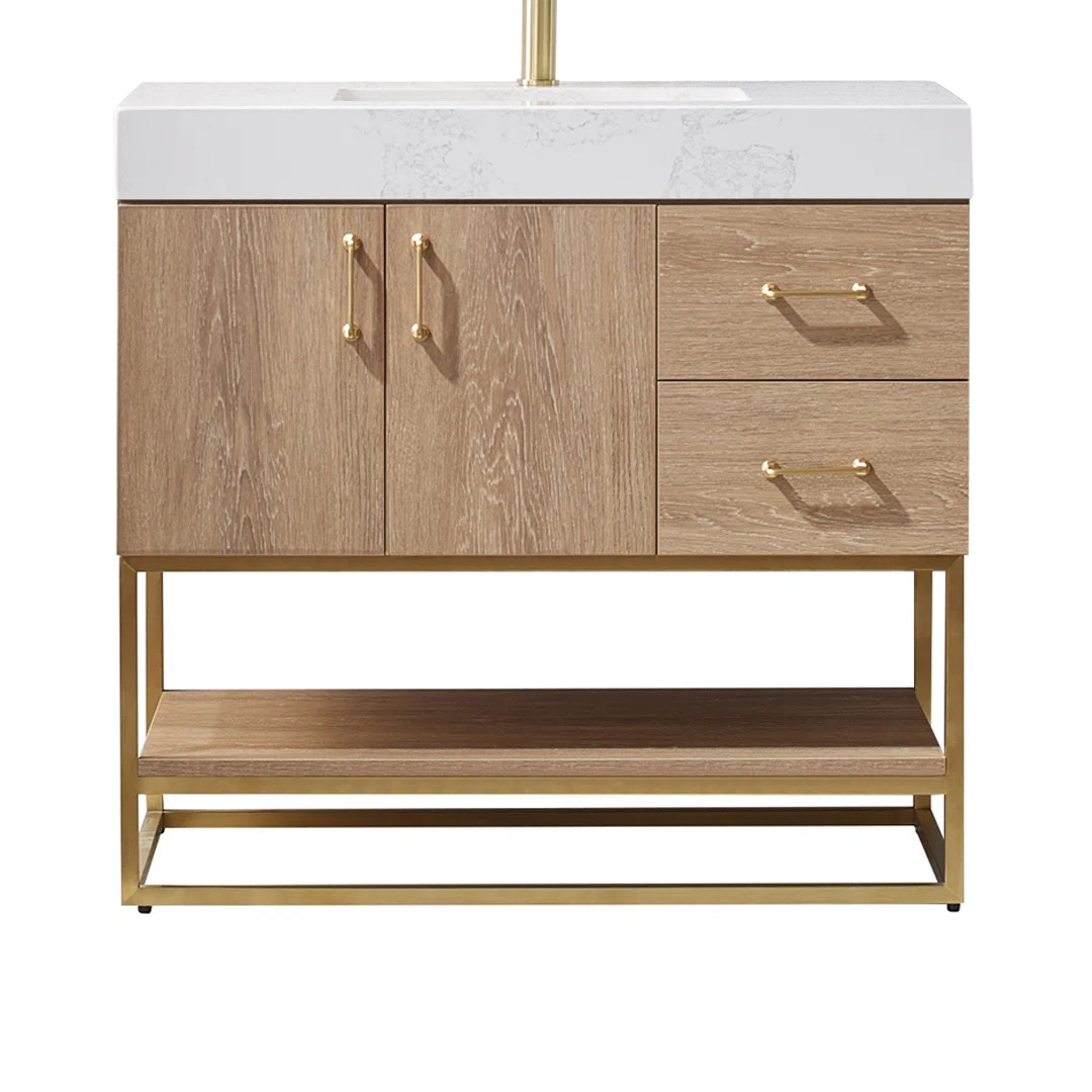 Annice 36'' Single Bathroom Vanity with Stone Top | Wayfair North America