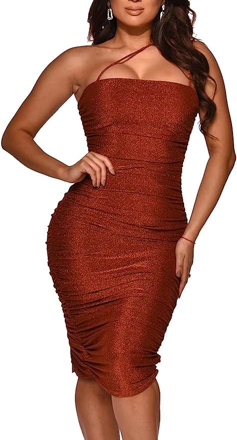 Feditch Women's Solid Bodycon Long Sleeves Maxi Hoodie Dress with Pocket | Amazon (US)