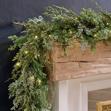 Glistening Christmas Cordless Garland | Grandin Road
