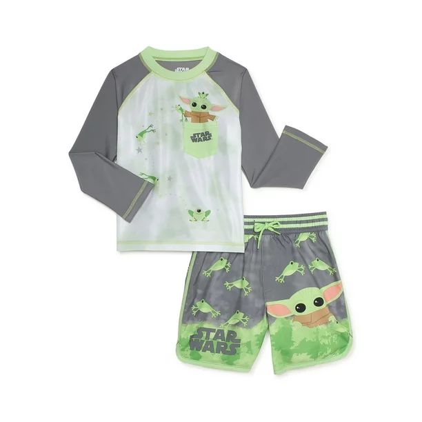 Baby Yoda Toddler Boy Rash Guard Swim Set, 2-Piece, Sizes 12M-5T | Walmart (US)