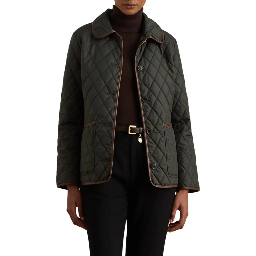 Lauren Ralph Lauren Quilted Jacket in Litchfield Loden at Nordstrom, Size X-Large | Nordstrom