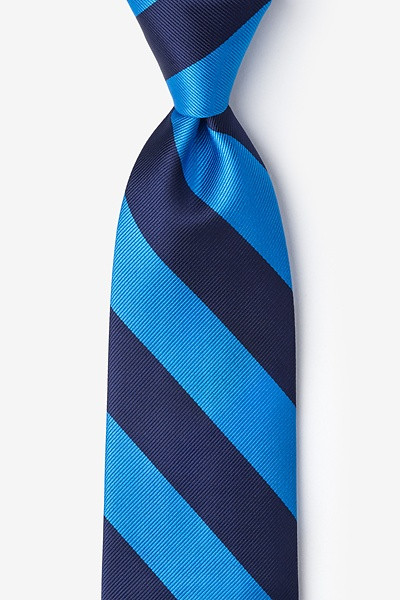 Blue Microfiber Blue & Navy Stripe Tie | Ties.com | Ties.com