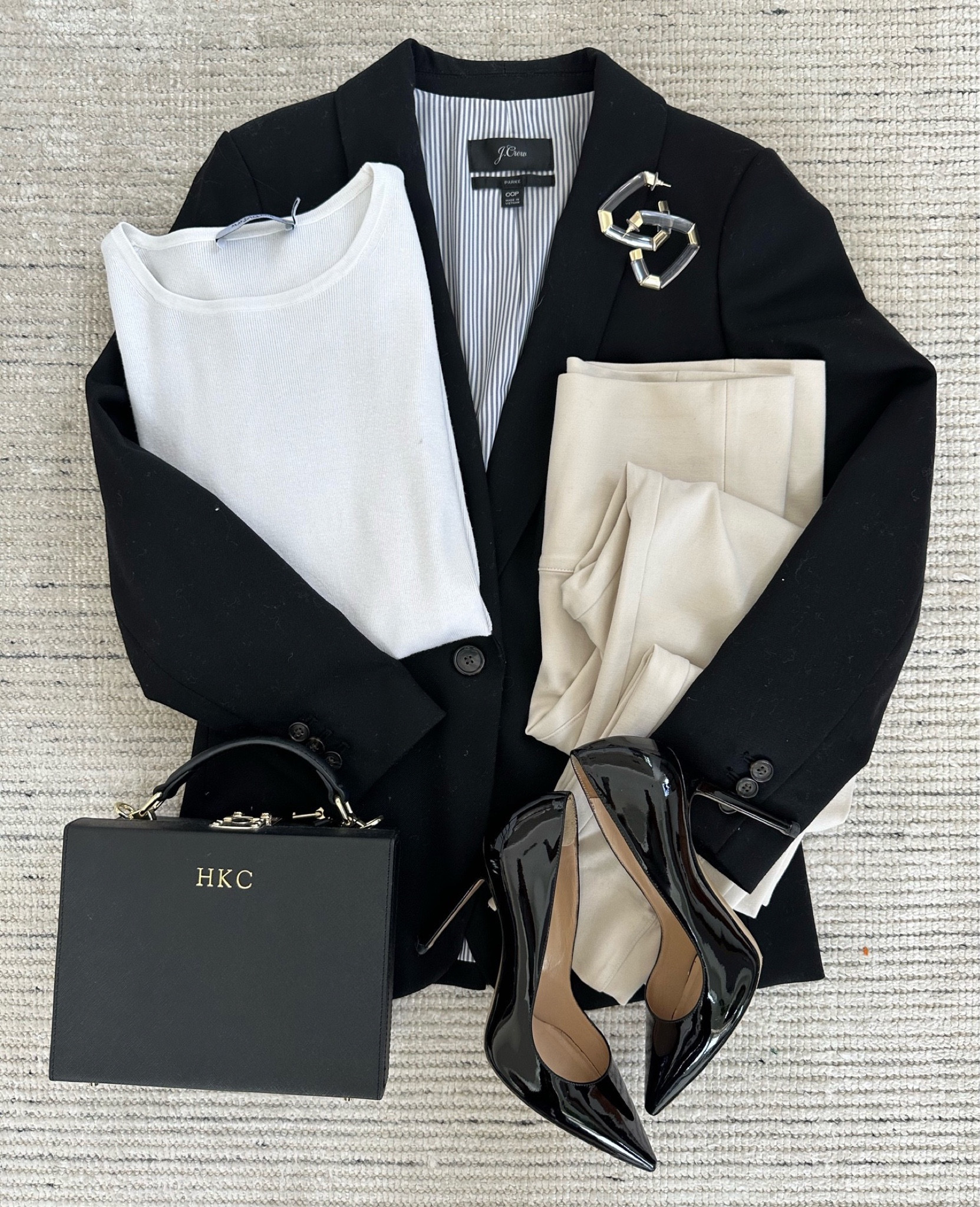 Business casual workwear with work styled leggings, white knit top and black blazer with pumps for a classic look. Love this outfit because it is so comfy and easy to put together! Can be worn for workwear, winter outfits or date night  

#LTKSeasonal #LTKworkwear #LTKstyletip