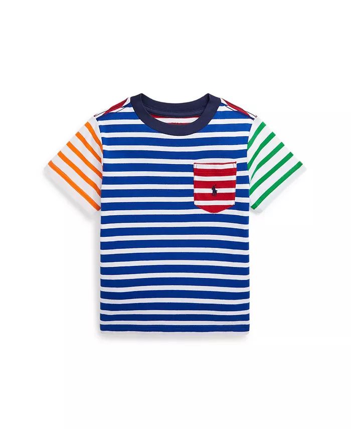 Toddler and Little Boys Striped Cotton Jersey Pocket T-shirt | Macy's